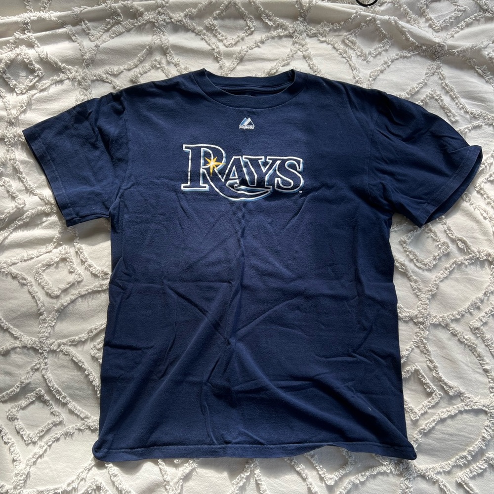 Tampa Bay Rays Evan Longoria T-shirt Jersey Youth XL Majestic